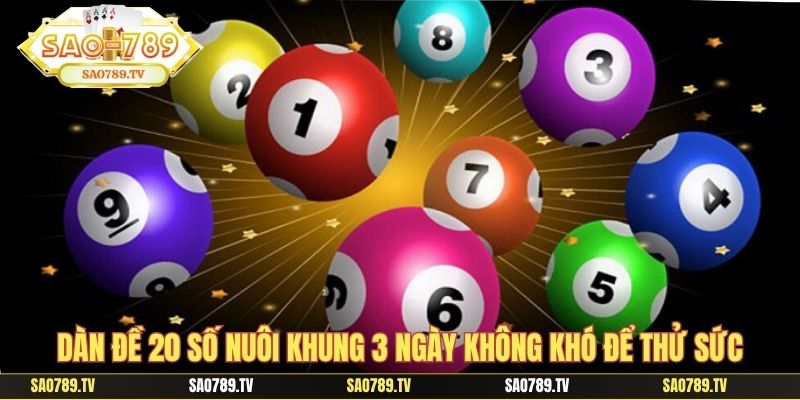 Dàn đề 20 số nuôi khung 3 ngày không khó để thử sức