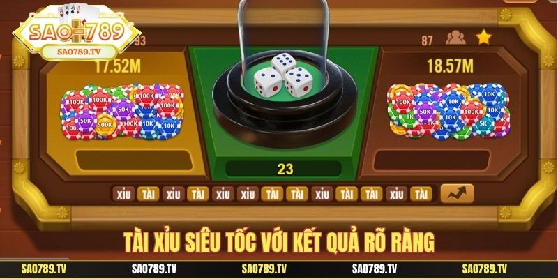 Tài xỉu siêu tốc với kết quả rõ ràng